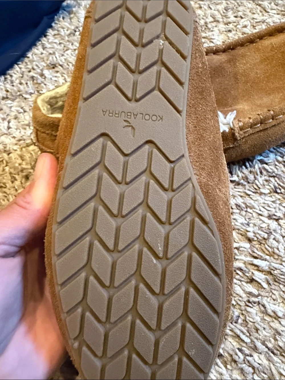 Koolaburra Kids Tan Suede Faux Fur Lined Slippers